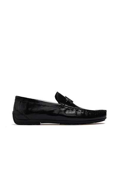 YAŞAR KAŞLI Men's leather loafer casual shoes 26y ykö-23140 black crinkled pa...
