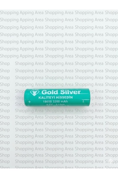 GoldSilver 18650 Şarj Edilebilir Li-ion Pil - 4.2V 3200mAh(Gs-2060 Fener İçin)