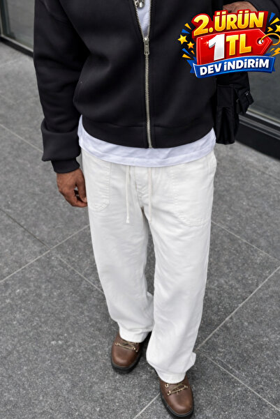 DAMGA JEANS Ανδρικό καλοκαιρινό παντελόνι από λινό σε κανονική γραμμή με φαρδ...