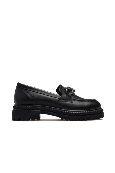 Venüs Γυναικεία Δερμάτινα Loafer Casual Παπούτσια 26y 2411533y Μαύρα