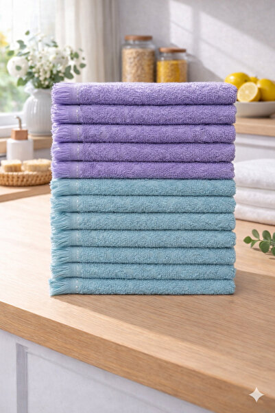 ÖZteks Total 12 pieces 30*50 cm kitchen towel - hand towel-drying cloth (6 pi...