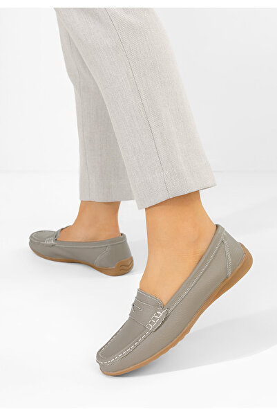 B T Shoes Μοκασίνια γυναικεια δερματινα Cheria γκρι