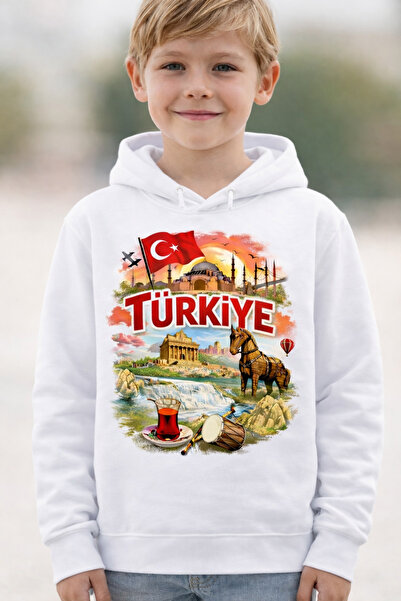 Tiny and Co 100% Cotton Turkey Printed Children's Hooded Sweatshirt