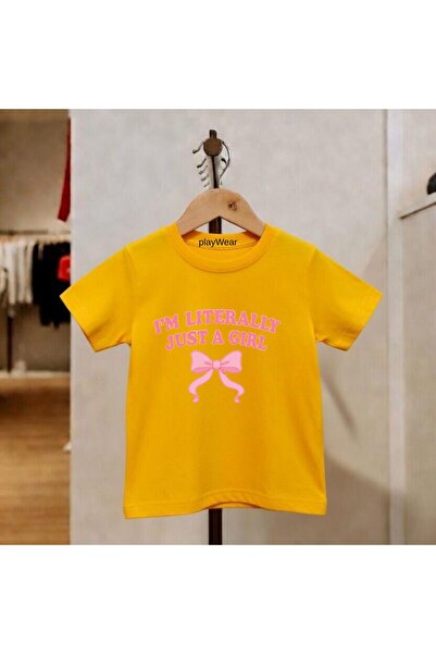 playwear Κορδέλα με αγγλική στάμπα 100% βαμβακερό μπλουζάκι με λαιμόκοψη ποδη...