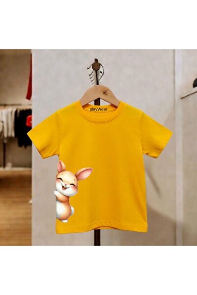 playwear Παιδικό unisex μπλουζάκι με στάμπα Κουνέλι που αγκαλιάζει, 100% βαμβ...