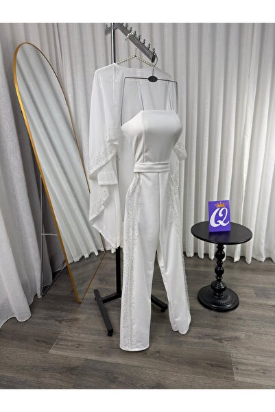 Special-DIARA White Evening Jumpsuit