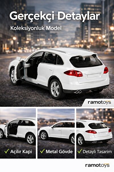 RAMO'S STORE Porsche cayenne turbo metal araba model koleksiyon arabası