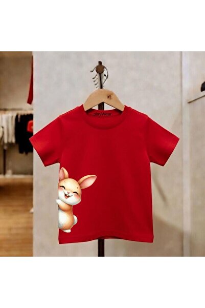 playwear Παιδικό unisex μπλουζάκι με στάμπα Κουνέλι που αγκαλιάζει, 100% βαμβ...