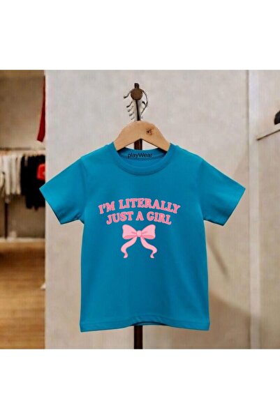 playwear Κορδέλα με αγγλική στάμπα 100% βαμβακερό μπλουζάκι με λαιμόκοψη ποδη...