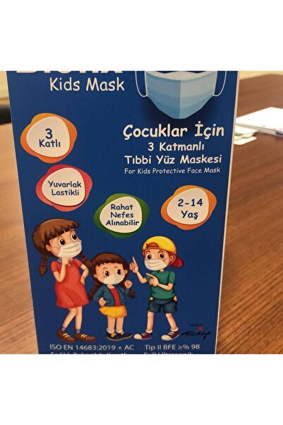 3 KATLI ÇOCUK MASKE (10 LU X 5 KUTU)