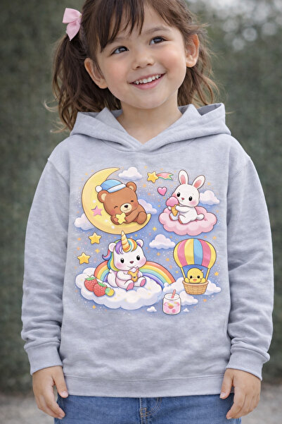 Tiny and Co 100% Cotton Fairy Tale Cloud Printed Children's Hooded Sweatshirt