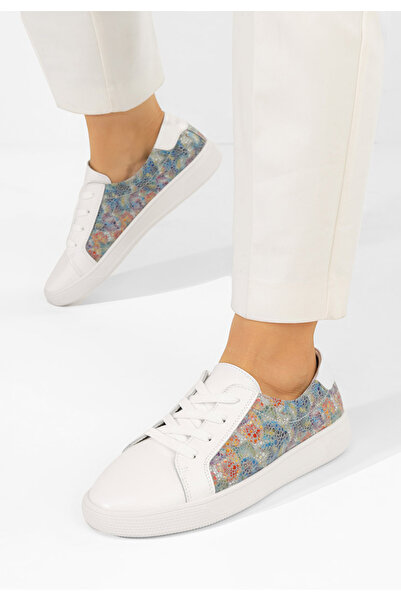 B T Shoes Γυναικεία δερμάτινα αθλητικά παπούτσια Florinela V3 λευκά