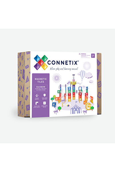 Connetix Magnetic Tiles Set Constructie Magnetic Set Super Ball Run – 134 Piese
