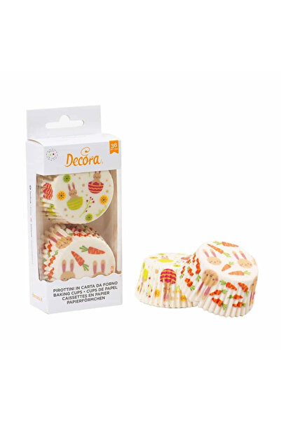 DECORA Baking paper for muffins Decora, Easter Bunny, 36 pcs, ø50x32mm