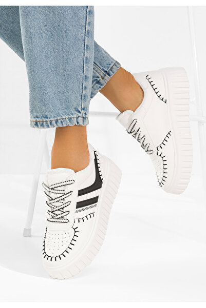 B T Shoes Cникърси на платформа Brandie V2 бели