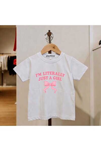 playwear Ribbon English Printed 100% Cotton Crew Neck Kids Unisex T-Shirt 5 6...