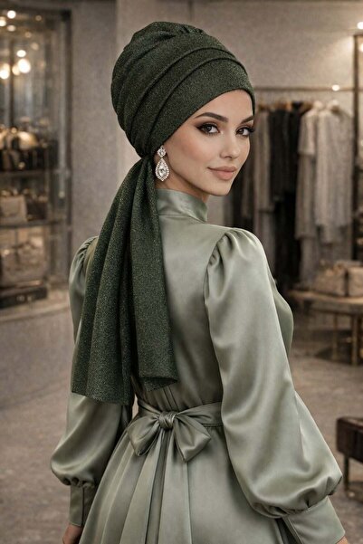 Aişe tesettür Emerald Sparkling Scarf Bonnet