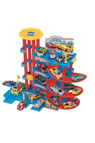RS Toys Μέγα Γκαράζ Με 5 Ορόφους, 10 Μεταλλικά Αυτοκίνητα, Πολύχρωμο, Σετ Παι...