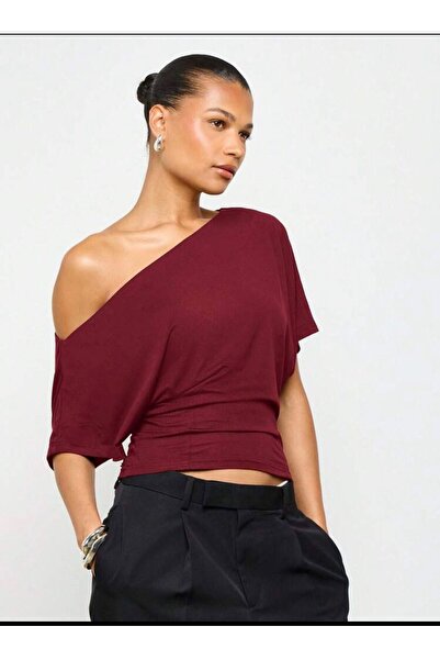 peri tower Women's One-Shoulder Casual Blouse with Waist Detail, Stylish Mode...