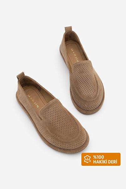 Marjin Women's Genuine Leather Loafer Masculine Hole-Look Casual Shoes Ranova...