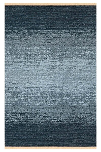 Eko Halı KUTNU KILIM KTN 01 ANTRASIT BLUE Modern Ombre Renk Geçişli Yıkanabil...