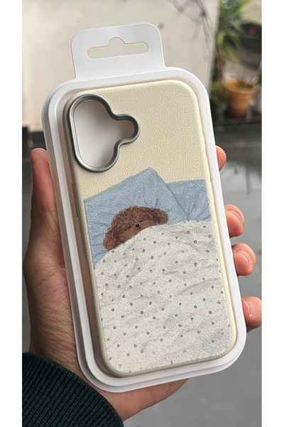 EDELFU iPhone 17 uyumlu - Tırtıklı Uykucu Köpek Kapak Yumuşak Koruyucu Siliko...