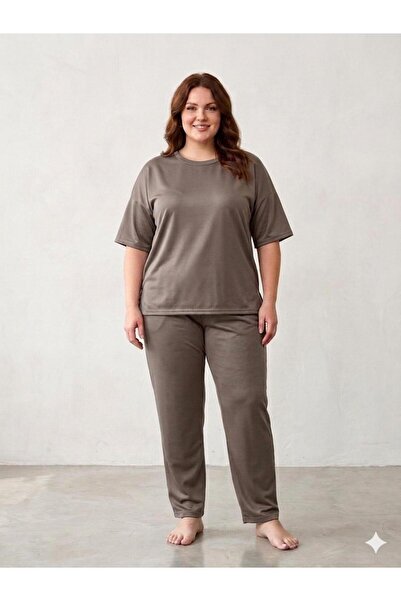 sleeproom Plus Size Two Yarn Women's Track Suit