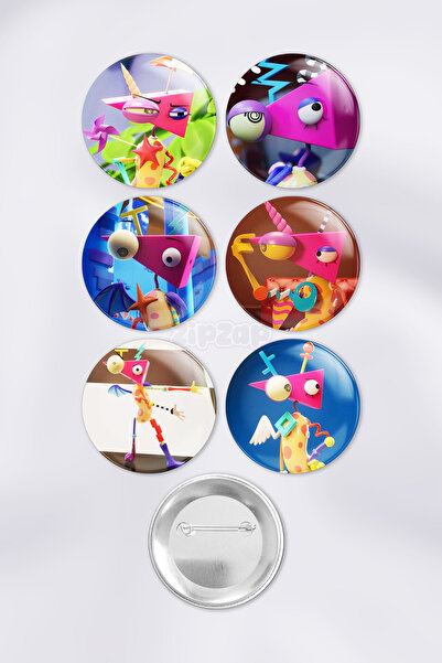 ZipZap Zooble- TADC The Amazing Digital Circus Σετ Σήματα Τσάντας με Καρφίτσα...