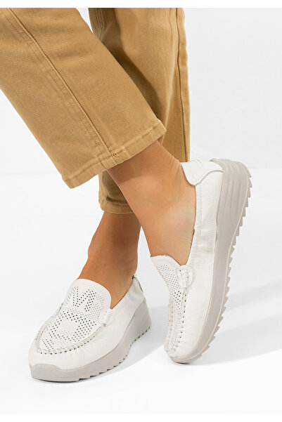 B T Shoes Μοκασίνια γυναικεια Suzy λευκά