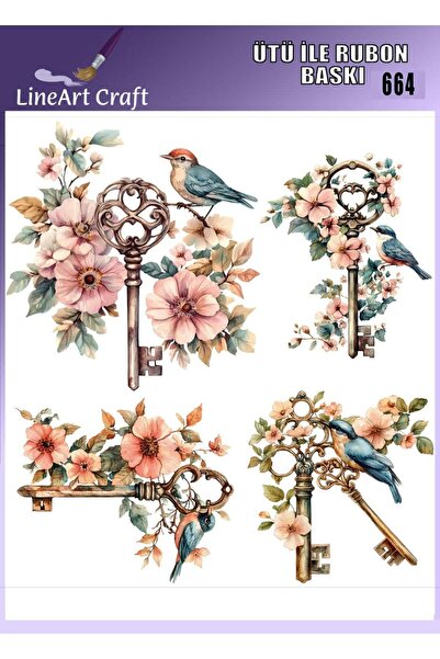 LİNEART طباعة نقل حراري بالروبون قابلة للكي على الخشب والقماش رقم: RB664-30x30cm