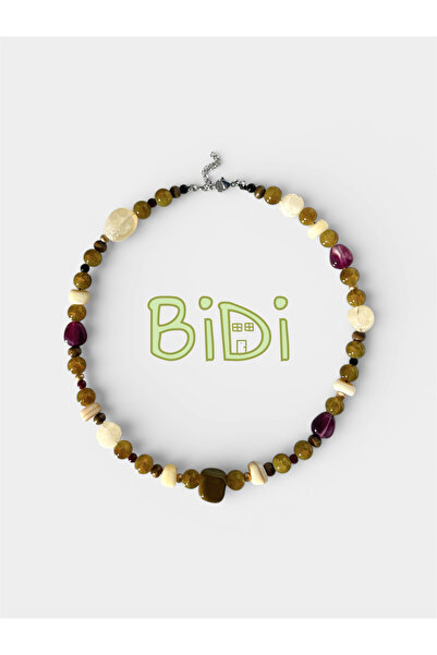 Bidi House Olive Doğal Taş Kolye