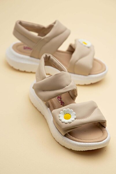 Dilimler Ayakkabı Şirinbebe Orthopedic Girls' Sandals Beige Faylon Sole with ...