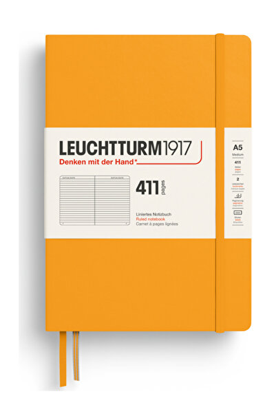 Leuchtturm1917 Notebook Medium Size (A5), Hard Cover, 411 Pages, Lined, Sunri...