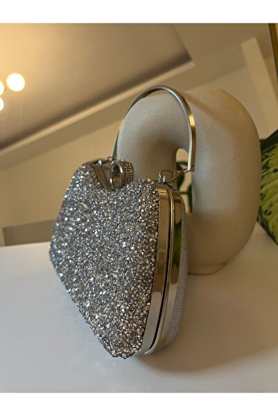 TABA BUTİK Ring Model Evening Dress Bag with Long Chain Strap and Hand Strap ...