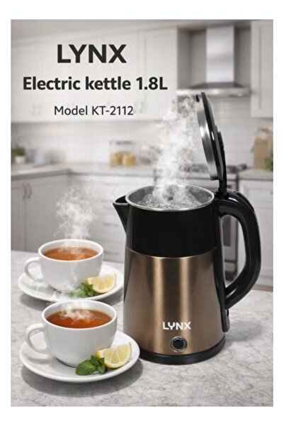 LYNX KT-2112 Electric Kettle 1.8L Stainless Steel 1500W Fast Boiling Kettle