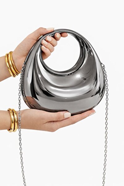 çantamgelsin Γυναικεία τσάντα χειρός και χιαστί YARIM AY με χρυσή αλυσίδα - Α...