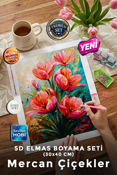 Haneliya 5D Elmas Boyama Seti | Diamond Painting Taşlı İşleme Boncuk Dizme Mo...