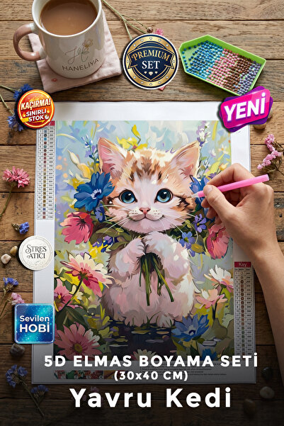 Haneliya 5D Elmas Boyama Seti | Diamond Painting Taşlı İşleme Boncuk Dizme Mo...