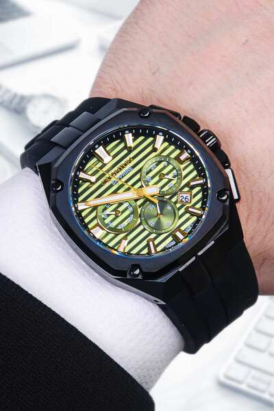 Quantum Original Steel Case Sapphire Glass Silicone Band Men Wristwatch 10 At...