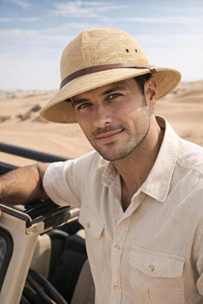 FELLMENS Beige Premium Straw Safari Men's Hat