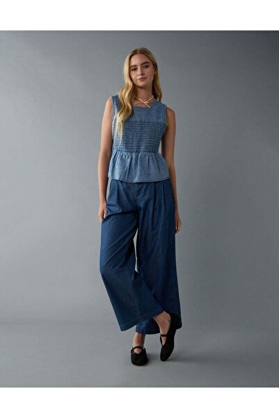 AMERICAN EAGLE AE Stretch Super High-Waisted Ultra Wide-Leg Ankle Trouser