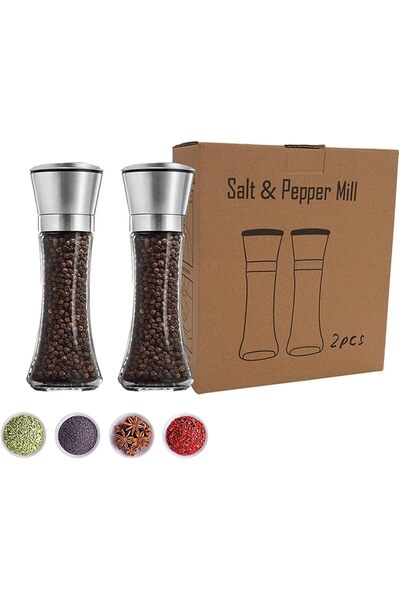 Arabest 2-Piece Salt and Pepper Grinder Set,Refillable Stainless Steel Manual...