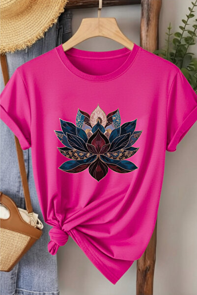 l'eivor Tricou pentru femei cu imprimeu cu design special Lotus Flower