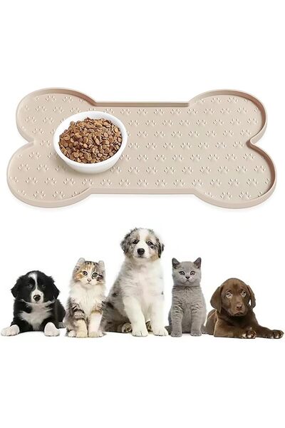 Arabest سجادة تغذية للحيوانات الأليفة للكلاب والقطط، مفرش سيليكون غير قابل لل...