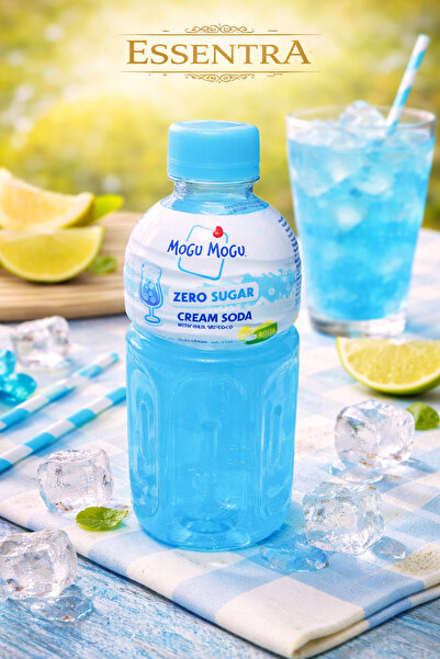 Essentra Home Mogu Mogu Cream Soda Zero Sugar İçecek 320 ml Nata de Coco 6’lı...