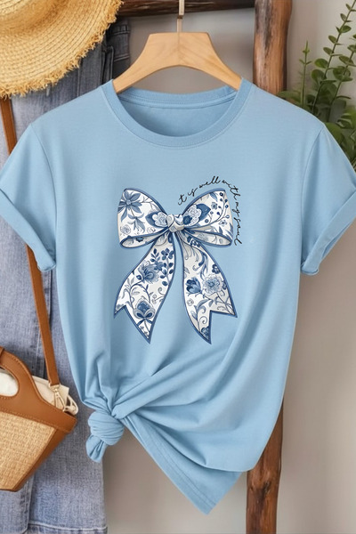 l'eivor Ribbon Special Design Printed Women's T-Shirt