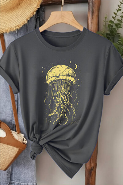 l'eivor Γυναικείο βαμβακερό μπλουζάκι Jellyfish & Star Printed
