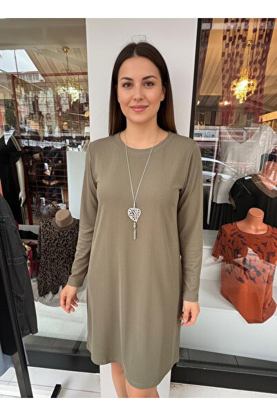 BİLGENS BUTİK Γυναικείο Φόρεμα Μίντι με Λεπτό Κορδόνι σε Στενή Γραμμή