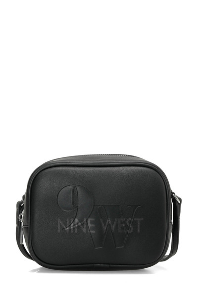 Nine West Τσάντα ώμου - Μαύρο - Κείμενο Εκτυπωμένο/Motto