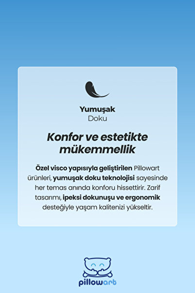 PİLLOWART Visco ortopedik Seyahat Yastığı Visco Boyun Destekli Seyahat Yastığı